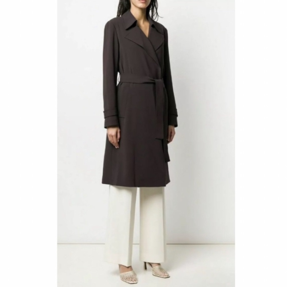 Theory Wide Lapel Trench Coat in Charcoal- XS,S